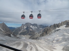 Panoramic cable car to Helbronner, Italy, from Chamonix, France
